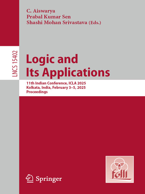 Title details for Logic and Its Applications by C. Aiswarya - Available